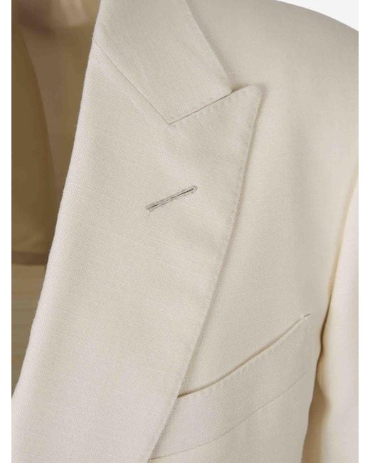 Tom Ford White Plain Wool Suit for men