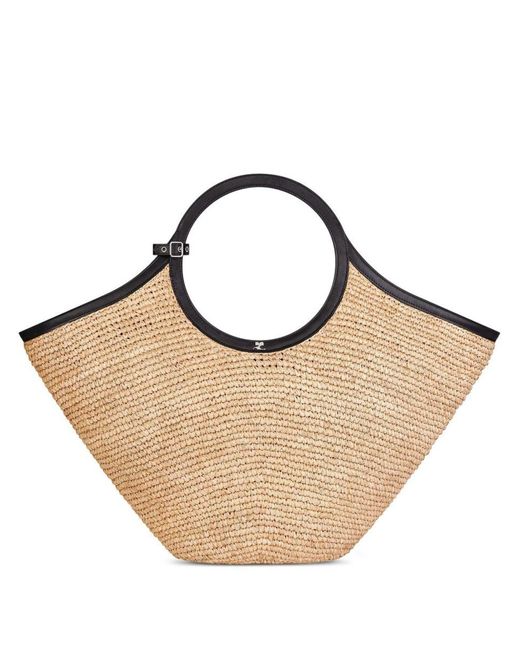 Courreges Natural Max Holy Rafia Tote Bag