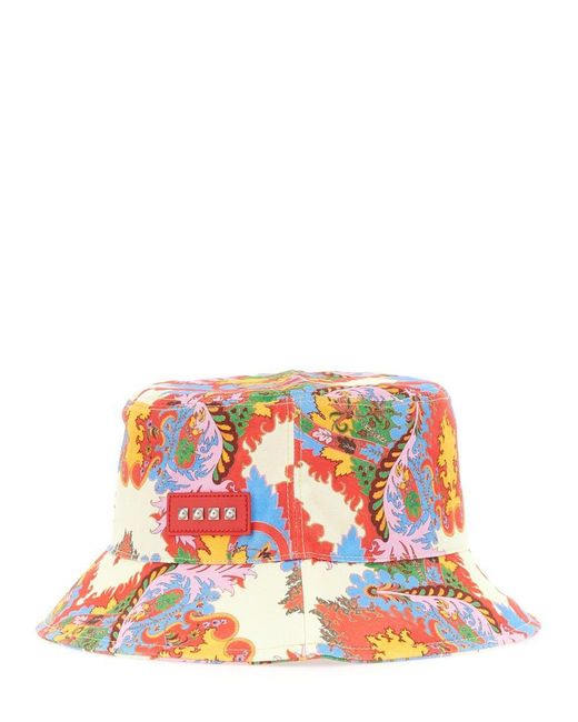 Etro, Denim Jacquard Bucket Hat, Navy Blue, Size 58