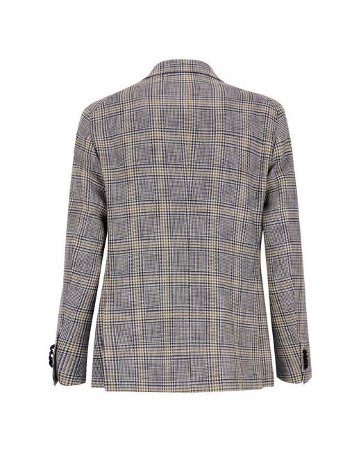 Tagliatore Gray Jacket With Tartan Pattern for men
