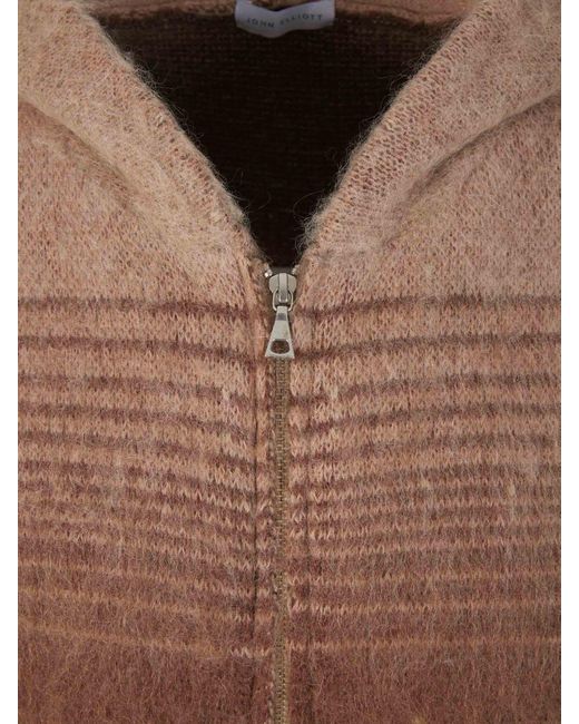 John Elliott Brown Gradient Zipper Sweatshirt for men