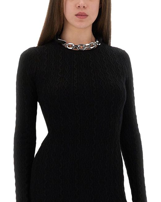 Rabanne Black Long Wool Dress