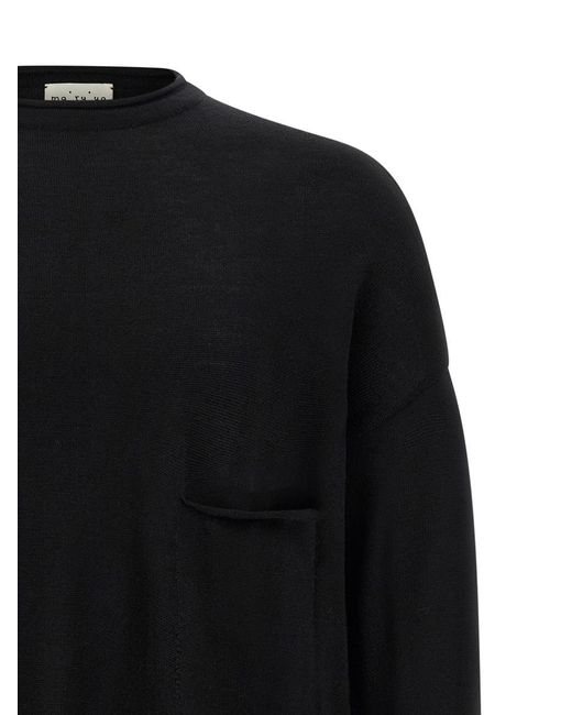 Ma'ry'ya Black Wool Sweater for men