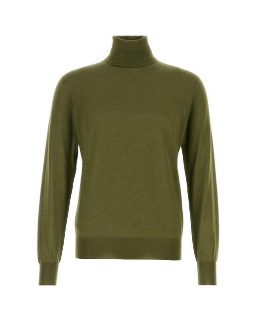 Saint Laurent Green Army Cashmere Blend Sweater for men