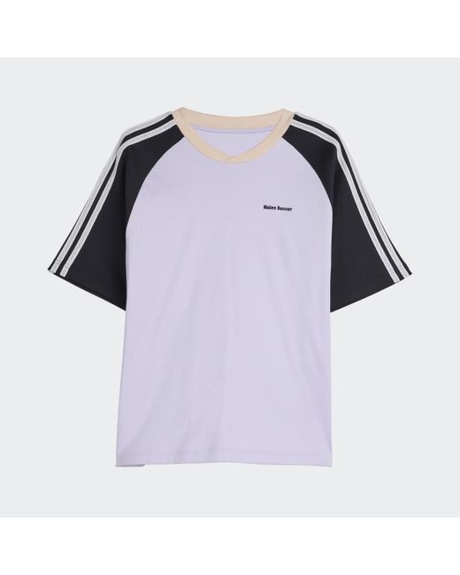 Adidas Originals Purple X Wales Bonner Cali 3-Stripes Cotton T-Shirt for men