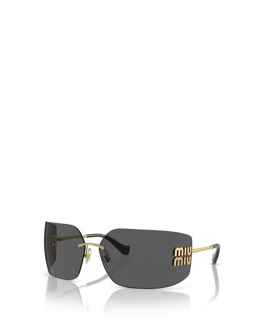 Miu Miu Gray Mu 54ys Square-frame Metal Sunglasses