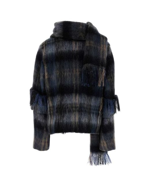 Loewe Black Embroidered Mohair Blend Blazer