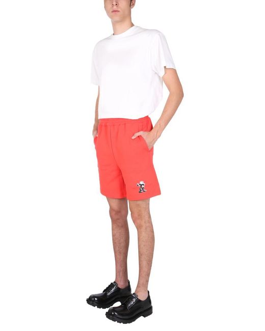 Helmut Lang Red "Figure" Bermuda for men