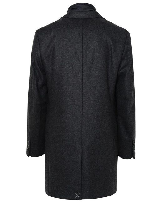 Fay Black Polyamide Coat for men