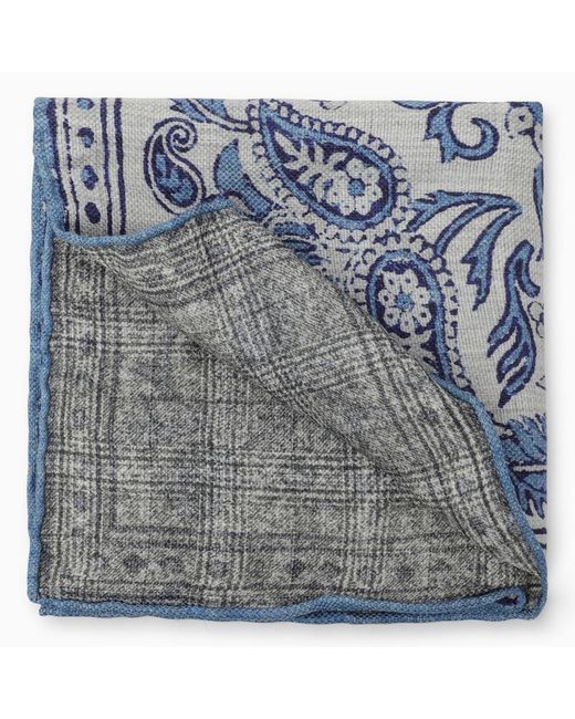 Brunello Cucinelli Blue Scarf With/ Pattern for men
