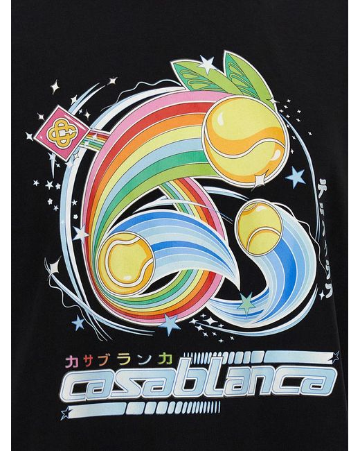 Casablanca Black Manga Tennis Ball' T-Shirt for men