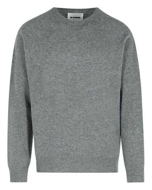 Jil Sander Gray Grey Virgin Wool Blend Sweater for men