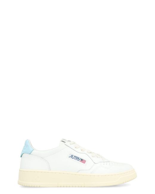 Autry White Medalist Leather Low-Top Sneakers