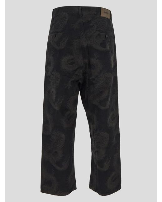 Uma Wang Black Printed Trouser for men