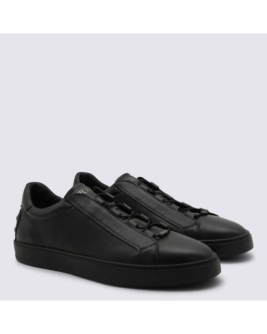 Tod's Black Leather Sneakers for men