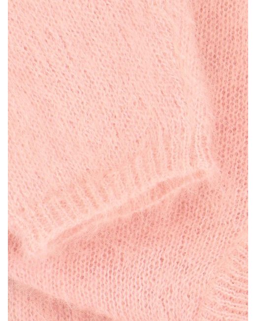 Marni Pink Mohair And Wool Pullover