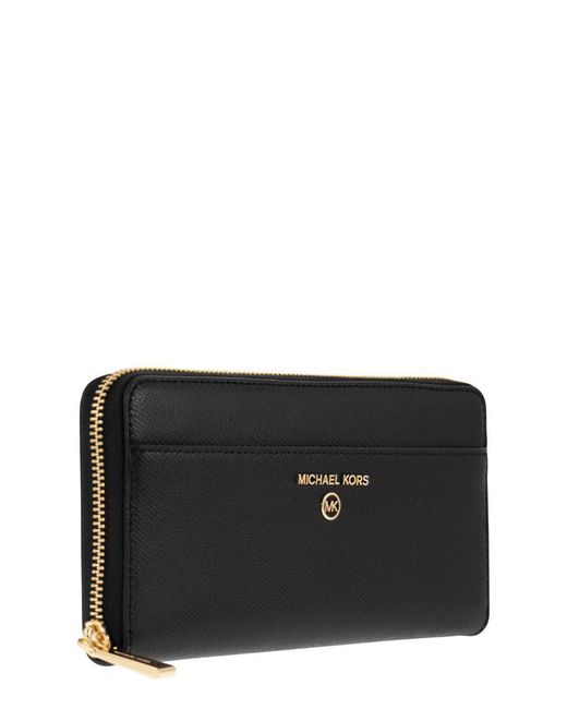 Michael Kors Black Continental Wallet With Logo