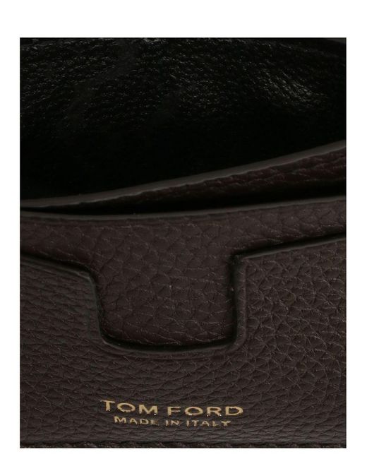 Tom Ford Black Logo Print Card Holder for men