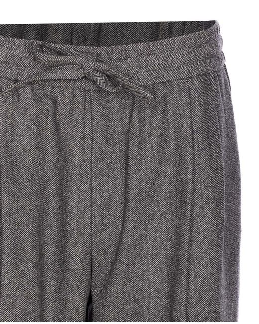 Dolce & Gabbana Gray Dolce&Gabbana Wool Jogging Pants for men