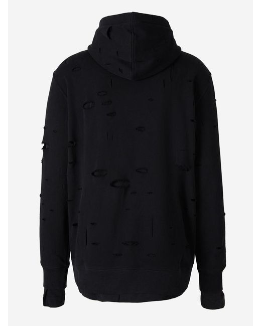 Givenchy Black Ripped Cotton Sweatshirt for men