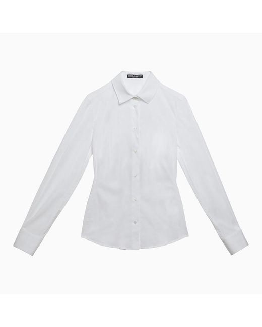 Dolce & Gabbana White Dolce&Gabbana Stretch Tight Shirt