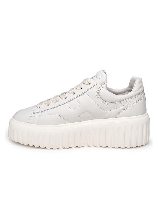 Hogan Natural Ivory Leather Sneakers
