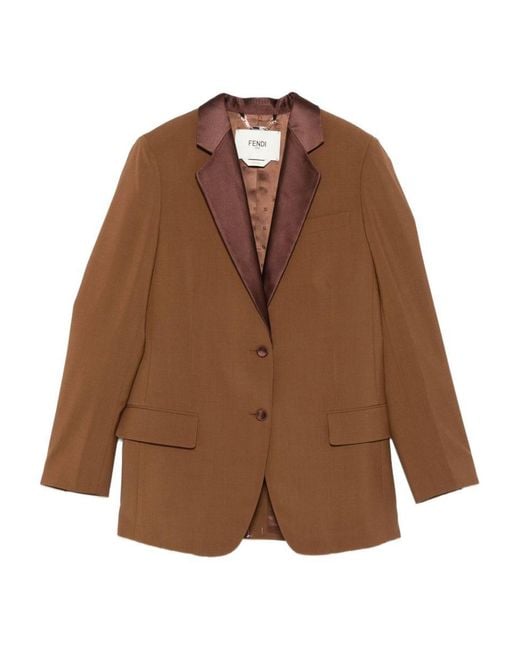 Fendi Brown Wool Single-breasted Jacket
