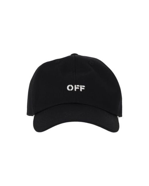 Off-White c/o Virgil Abloh Men's Black Drill Off Stamp Baseball Cap