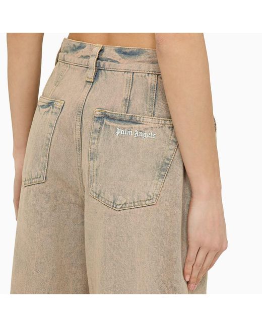 Palm Angels Natural Wide Jeans
