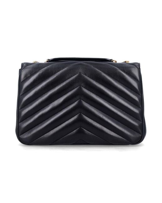Saint Laurent Black Loulou Large Matelassé Lambskin Chain Bag