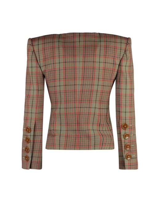 Vivienne Westwood Brown Checked Wood Jacket