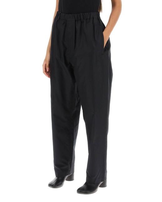 Lemaire Blue Loose Pants In Silk