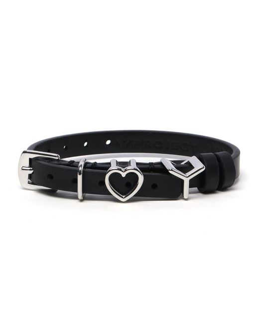 Y. Project Black Choker With Heart Plate