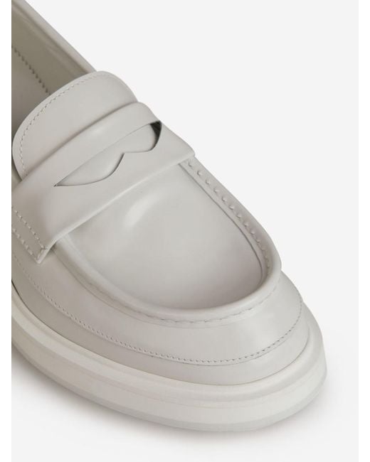 Alexander McQueen White Penny Loafers for men