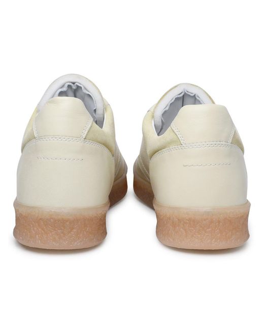 MM6 by Maison Martin Margiela Natural Ivory Leather Sneakers for men