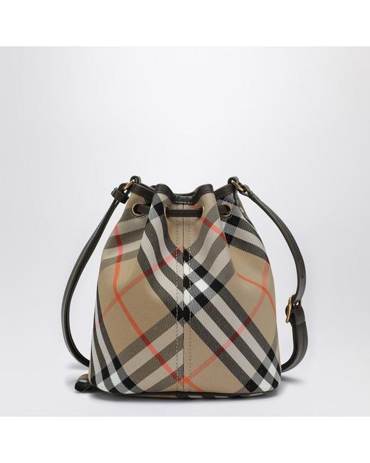 Burberry Multicolor Small Bucket With Shoulder Strap Check