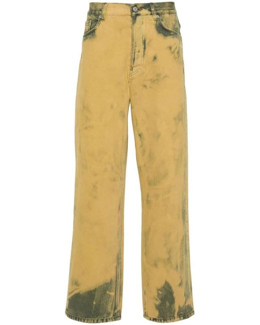 Dries Van Noten Pine Straight Leg Jeans In Yellow for men