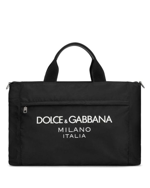 Dolce & Gabbana Black Printed Tote Bag for men