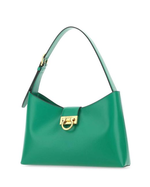 Ferragamo Green 'trifolio Small' Shoulder Bag