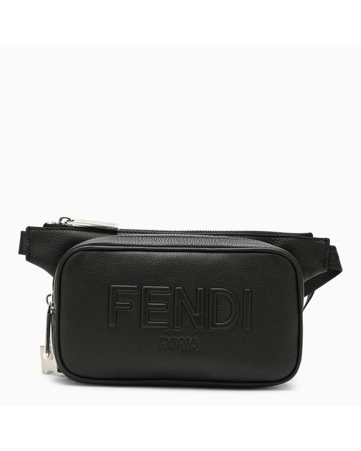 Fendi Black Leather Belt Bag With Logo for men