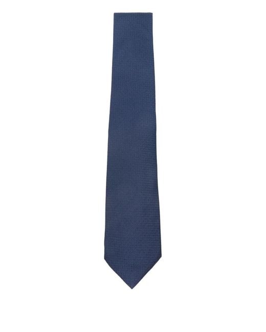 Kiton Blue Textured Silk Tie for men
