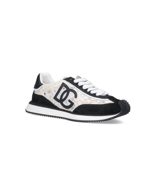 Dolce & Gabbana White Lace Sneakers