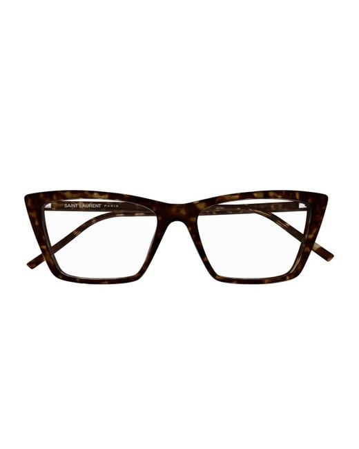 Saint Laurent Brown Sl 737 Mica Thin Opt Linea Sl Logo Eyeglasses