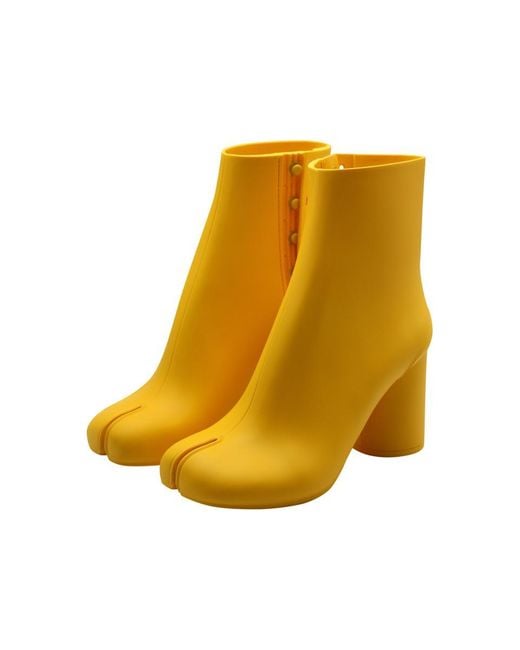 Maison Margiela Yellow Rubber Tabi Boots Shoes