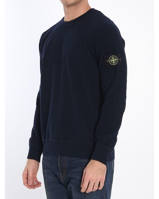 Stone Island Blue Micro Stitch Sweatshirt for men