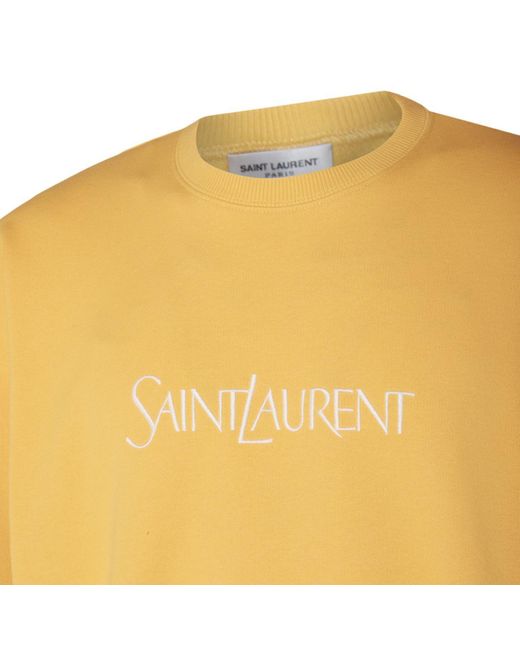 Saint Laurent Yellow Cotton Sweatshirt for men