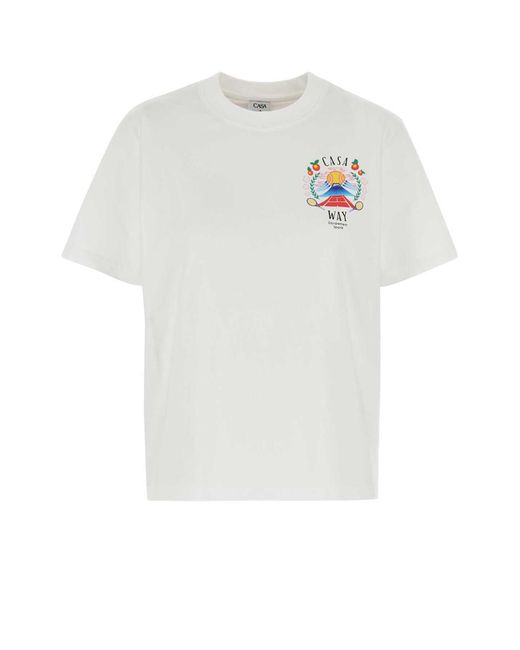 Casablanca White Cotton T-Shirt