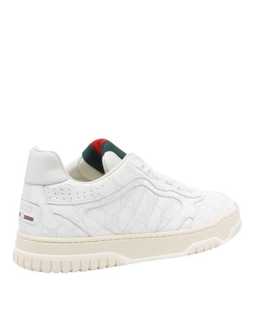 Gucci White Re-Web Sneakers
