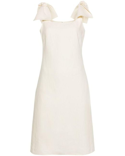 Chloé White A-line Linen Midi Dress