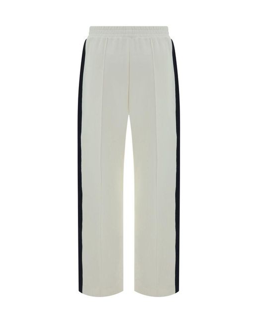 Moncler Gray Ivory Cotton Blend Trousers